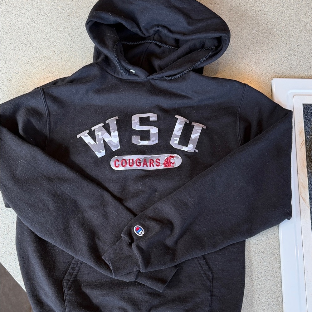 Champion Black WSU Cougars Crewneck Hoodie